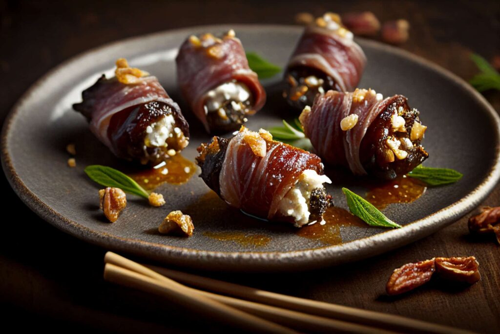 Bacon Wrapped Dates Stuffed With Goat Cheese - 60ok